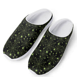 Black And Green Spider Web Pattern Print Mesh Casual Shoes