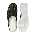 Black And Green Spider Web Pattern Print Mesh Casual Shoes