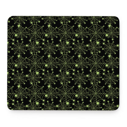 Black And Green Spider Web Pattern Print Mouse Pad