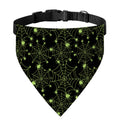 Black And Green Spider Web Pattern Print Over The Collar Dog Bandana