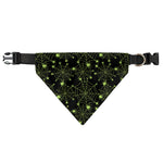 Black And Green Spider Web Pattern Print Over The Collar Dog Bandana