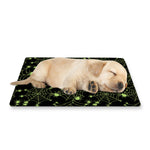 Black And Green Spider Web Pattern Print Pet Cooling Mat Cover