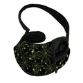 Black And Green Spider Web Pattern Print Pet Sling Carrier