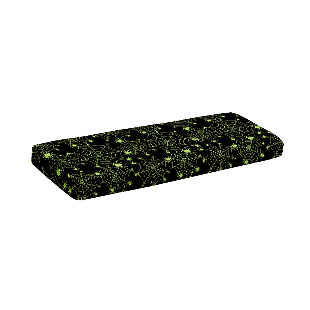 Black And Green Spider Web Pattern Print Piano Keyboard Cover
