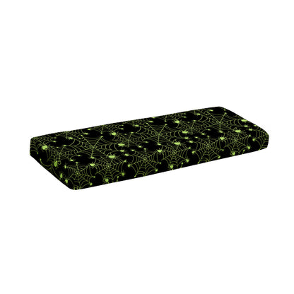Black And Green Spider Web Pattern Print Piano Keyboard Cover