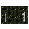 Black And Green Spider Web Pattern Print Placemat