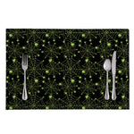 Black And Green Spider Web Pattern Print Placemat