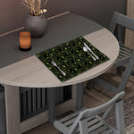 Black And Green Spider Web Pattern Print Placemat
