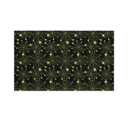 Black And Green Spider Web Pattern Print Polyester Flag