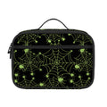 Black And Green Spider Web Pattern Print Portable Lunch Bag