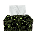 Black And Green Spider Web Pattern Print Rectangle Tissue Box Cover