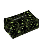 Black And Green Spider Web Pattern Print Rectangle Tissue Box Cover