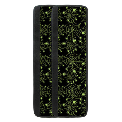 Black And Green Spider Web Pattern Print Refrigerator Handle Covers