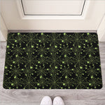 Black And Green Spider Web Pattern Print Rubber Doormat