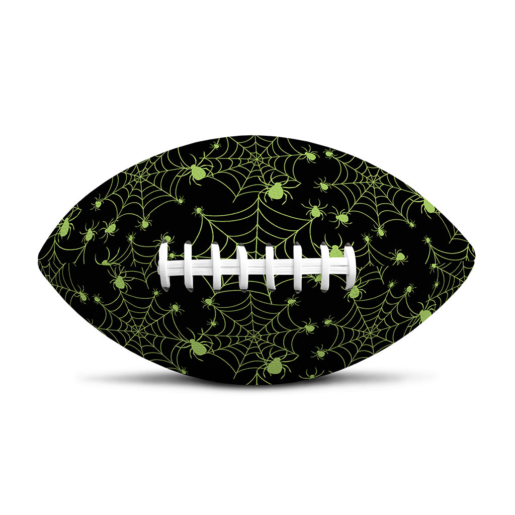 Black And Green Spider Web Pattern Print Rugby Ball