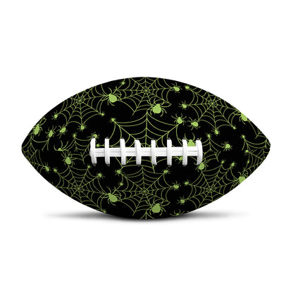 Black And Green Spider Web Pattern Print Rugby Ball