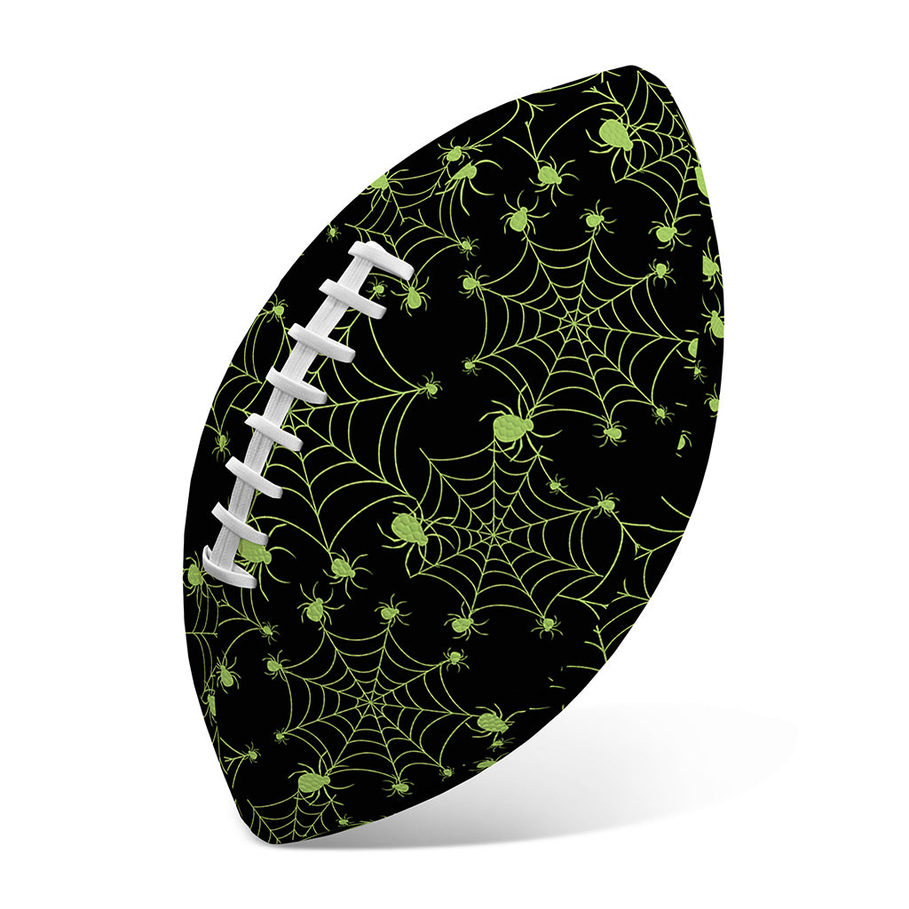Black And Green Spider Web Pattern Print Rugby Ball