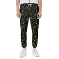 Black And Green Spider Web Pattern Print Joggers