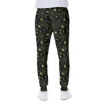 Black And Green Spider Web Pattern Print Scuba Joggers
