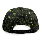 Black And Green Spider Web Pattern Print Snapback Cap