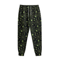 Black And Green Spider Web Pattern Print Sweatpants