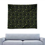 Black And Green Spider Web Pattern Print Tapestry