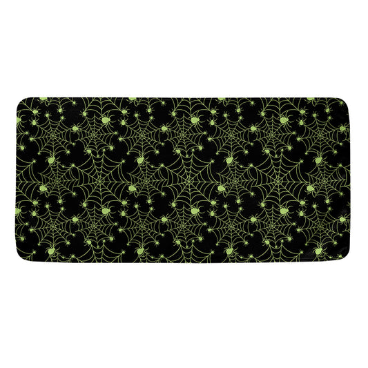 Black And Green Spider Web Pattern Print Towel