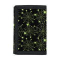 Black And Green Spider Web Pattern Print Trifold Wallet