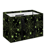Black And Green Spider Web Pattern Print Utility Tote Bag