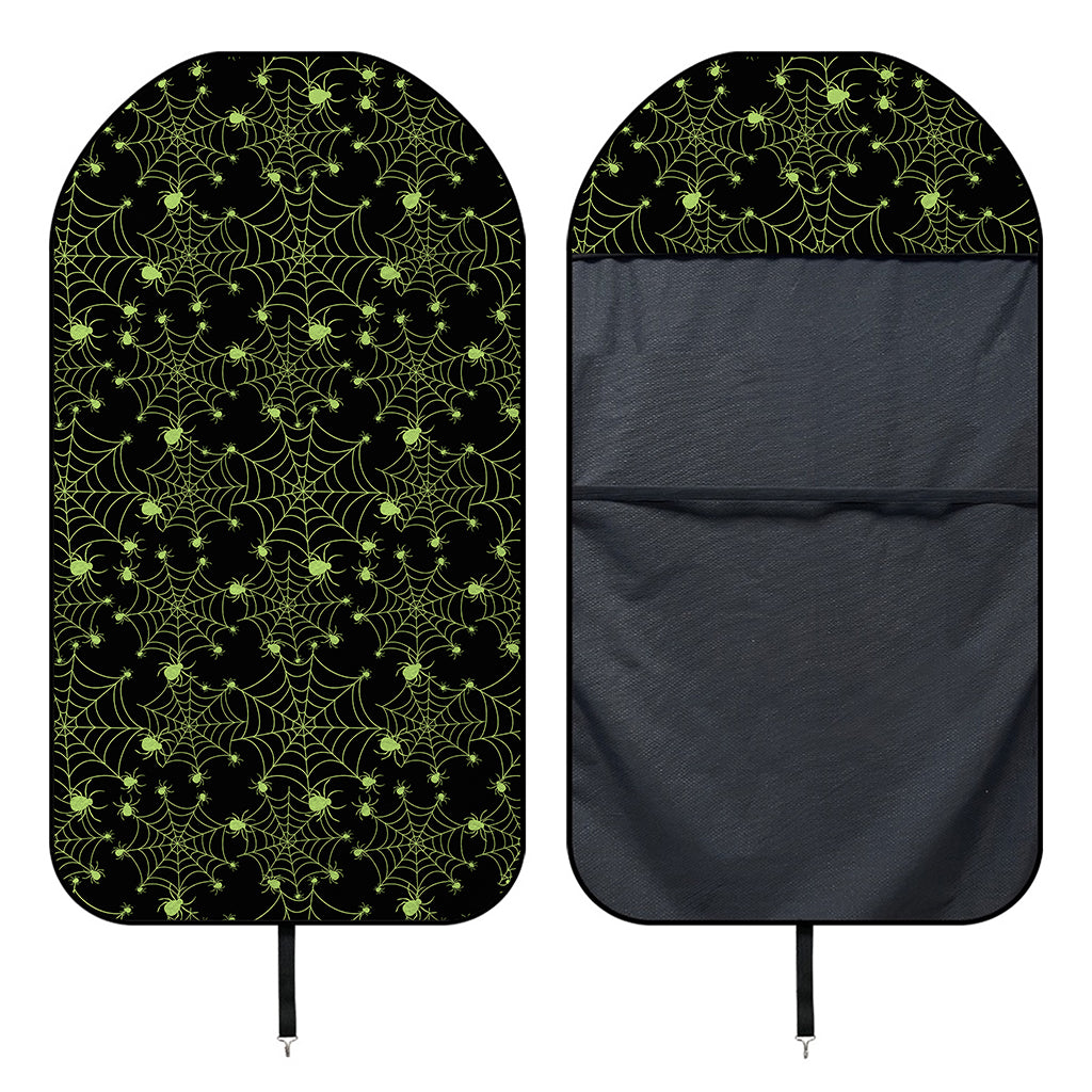 Black And Green Spider Web Pattern Print Waterproof Car Seat Cover