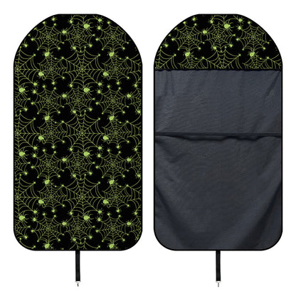 Black And Green Spider Web Pattern Print Waterproof Car Seat Cover