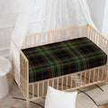 Black And Green Stewart Tartan Print Baby Crib Sheet