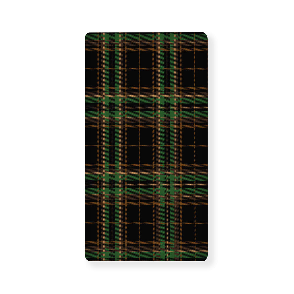 Black And Green Stewart Tartan Print Baby Crib Sheet