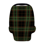 Black And Green Stewart Tartan Print Baby Seat Cover