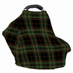 Black And Green Stewart Tartan Print Baby Seat Cover
