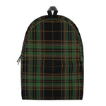 Black And Green Stewart Tartan Print Backpack