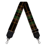 Black And Green Stewart Tartan Print Bag Strap