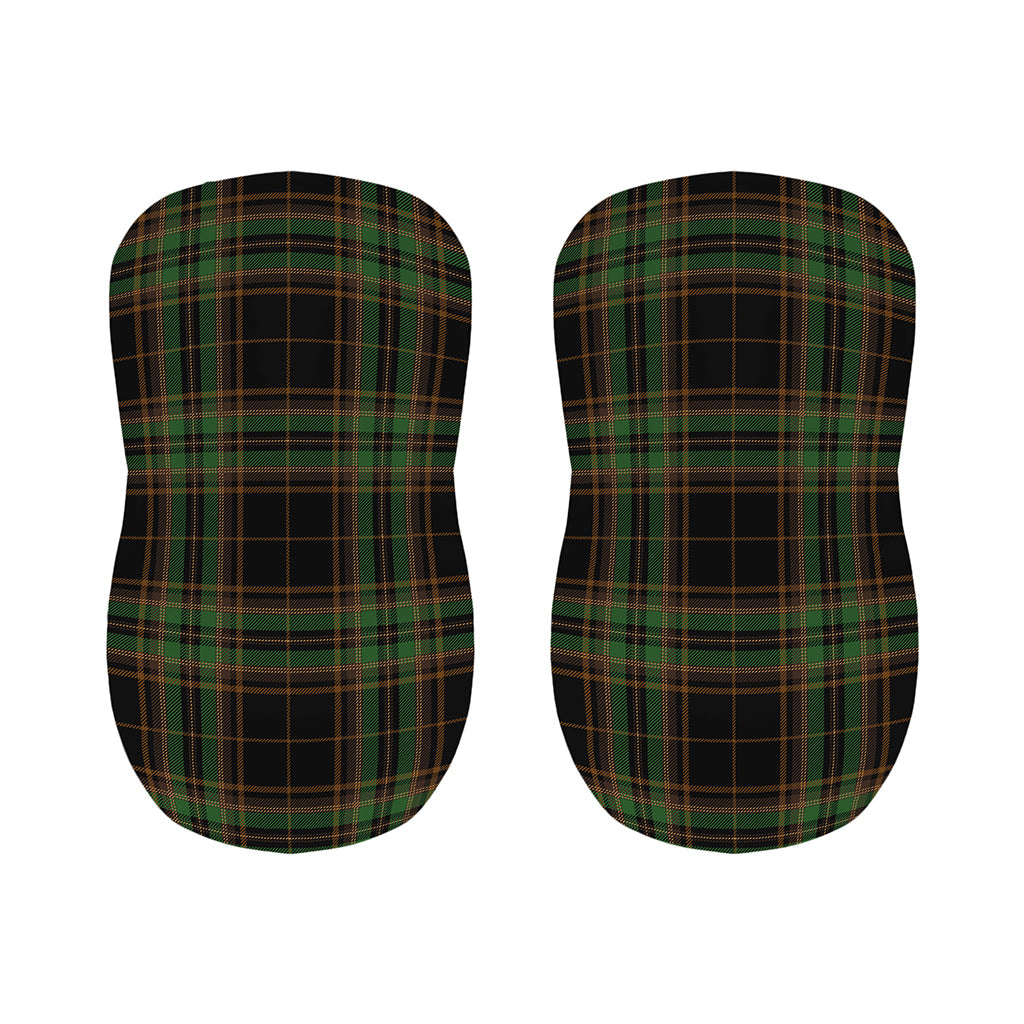 Black And Green Stewart Tartan Print Bar Stool Covers