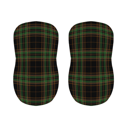 Black And Green Stewart Tartan Print Bar Stool Covers