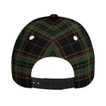 Black And Green Stewart Tartan Print Baseball Cap