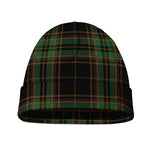 Black And Green Stewart Tartan Print Beanie