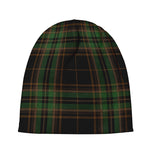 Black And Green Stewart Tartan Print Beanie