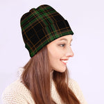Black And Green Stewart Tartan Print Beanie