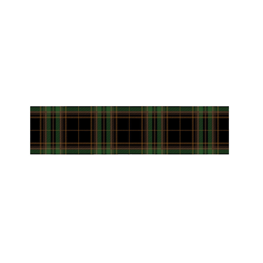 Black And Green Stewart Tartan Print Bed Runner