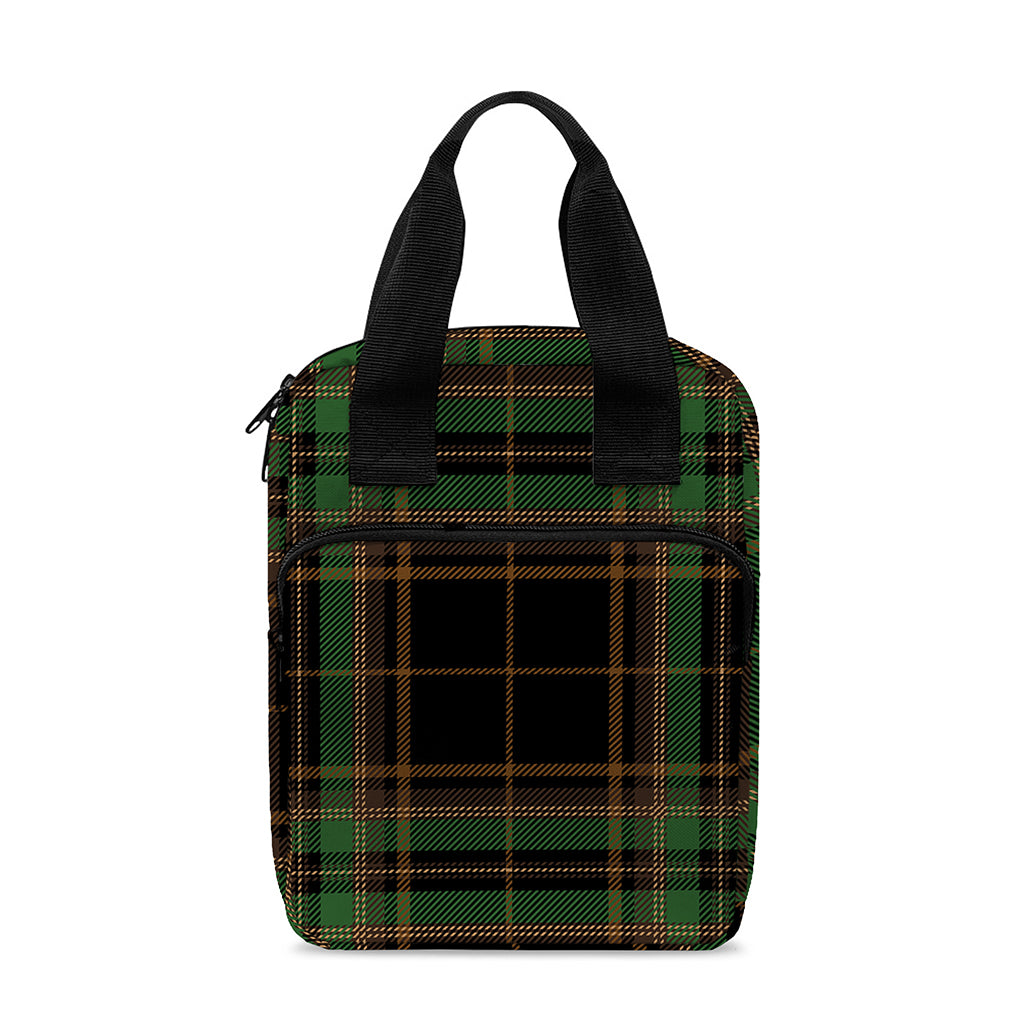 Black And Green Stewart Tartan Print Bible Tote Bag