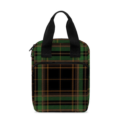 Black And Green Stewart Tartan Print Bible Tote Bag