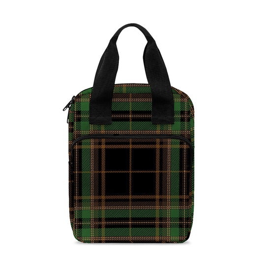 Black And Green Stewart Tartan Print Bible Tote Bag