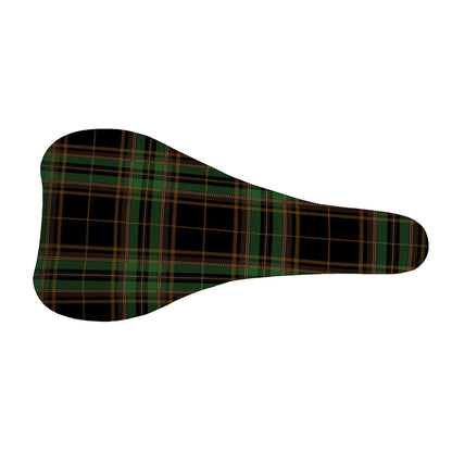 Black And Green Stewart Tartan Print Bicycle Seat Cover