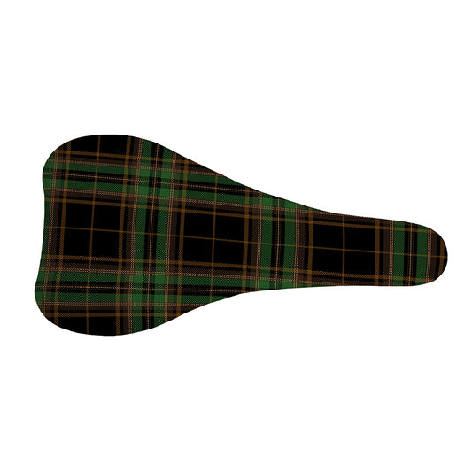 Black And Green Stewart Tartan Print Bicycle Seat Cover