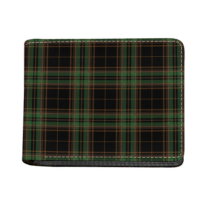 Black And Green Stewart Tartan Print Bifold Wallet